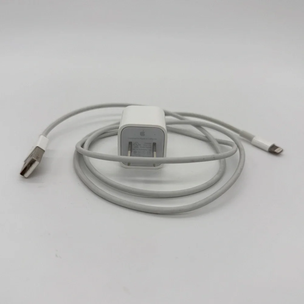 Genuine Apple White Charging Cable USB to Lightning Adapter 1m and Wall Charger
